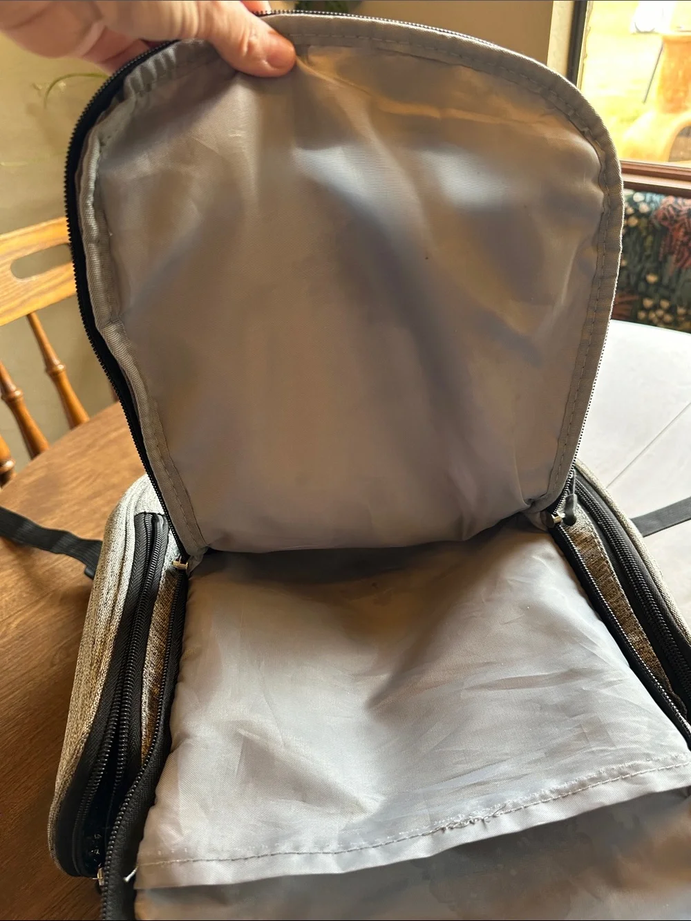 Eddie Bauer first edition grey diaper bag backpack